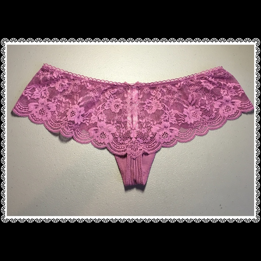 ❤️VS Floral Lace & Stripe Hipster Thong Panty ❤️ - Picture 4 of 4